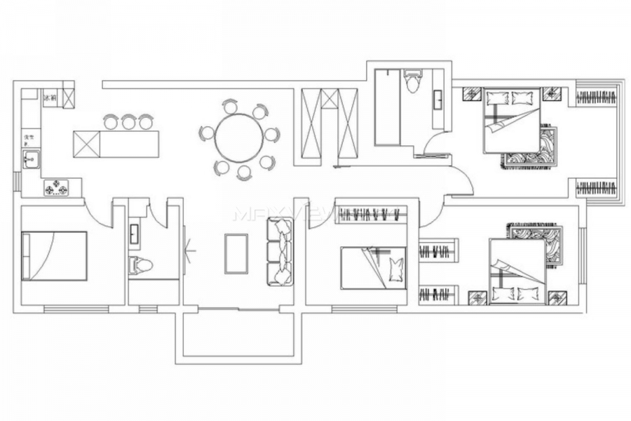 Shanghai house rent on Shanxi S. Road 4bedroom 170sqm ¥28,000 SH016994