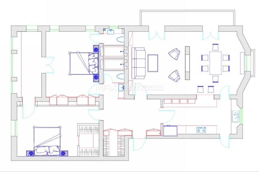 Property Shanghai on Jianguo M. Road 2bedroom 168sqm ¥40,000 SH017169