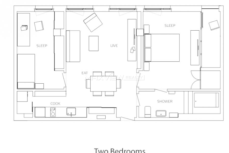 Base Living Shiziwan 2bedroom 97sqm ¥18,000 PRS1616