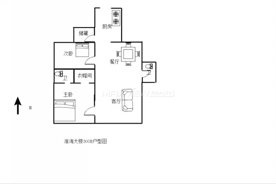 Old Apartment On Huaihai Middle Road 2bedroom 142sqm ¥32,000 PRS2865