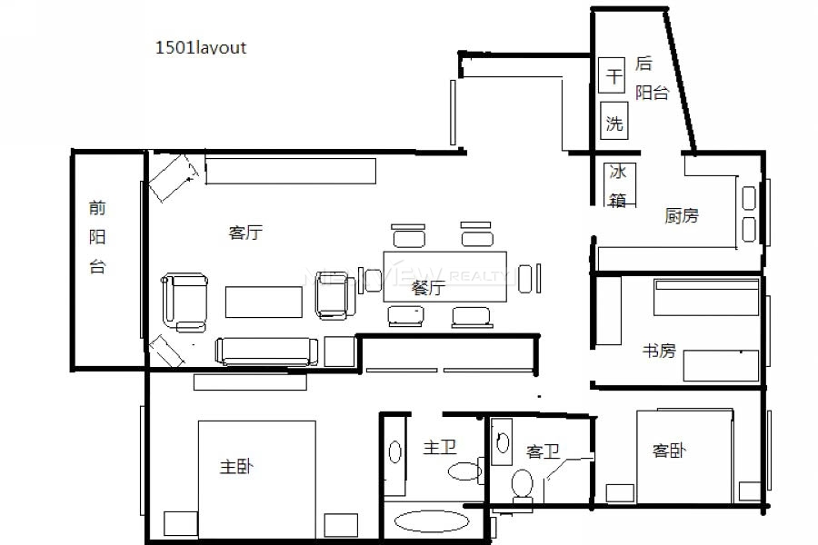 New Westgate Garden 3bedroom 145sqm ¥18,000 PRS3501