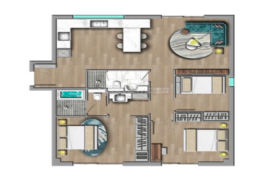 KYMS Living 3-Bedroom Serviced Apartment 3bedroom 130sqm ¥37,000 KYMS005