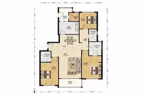 Ziwei Garden | 宝华紫薇花园 2bedroom 115sqm ¥28,000 SHA20292