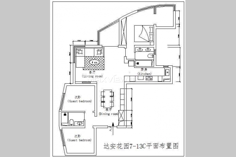Da An Garden 3br 130sqm in Downtown | 达安花园&nbsp;3bedroom&nbsp;130sqm&nbsp;&yen;20,000&nbsp;SHA17867